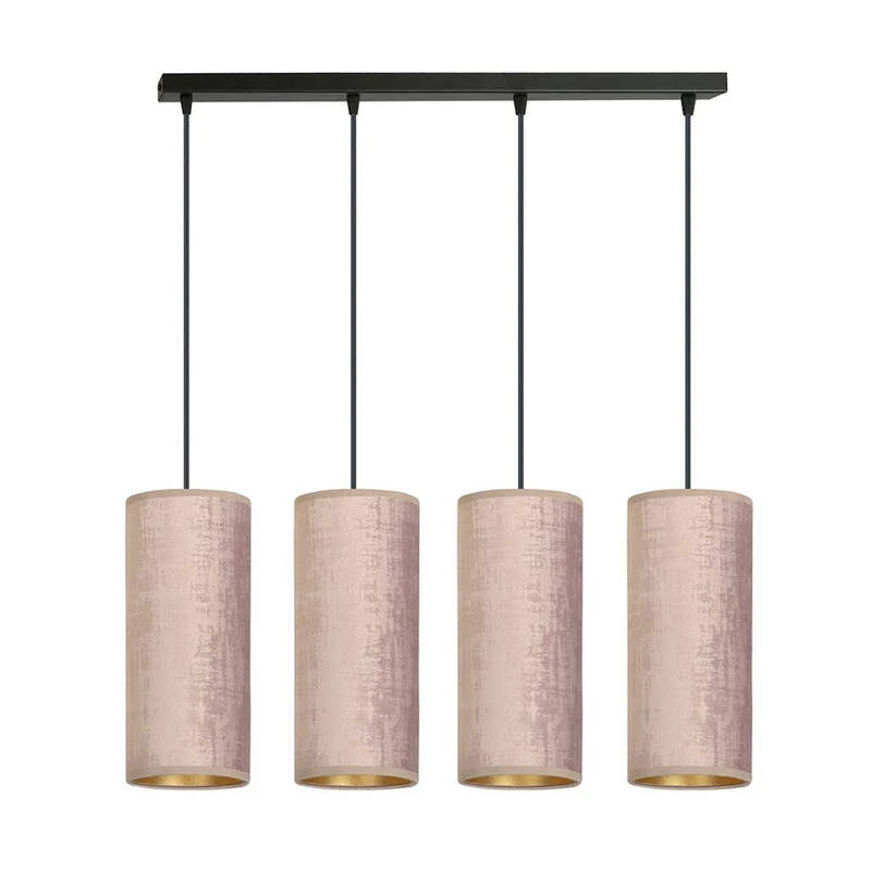 B-Ware EMIBIG LIGHTING Pendellampe Joni Hängeleuchte Leuchte Textil 4fl lang rosé-gold