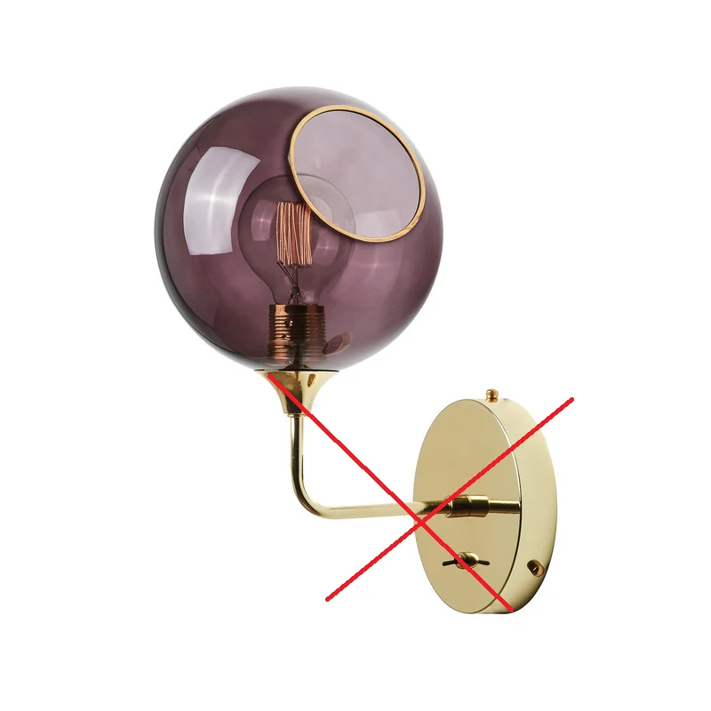 B-Ware Ballroom Wandleuchte Lampe lila/gold mundgeblasen Beleuchtung SIEHE TEXT/FOTO