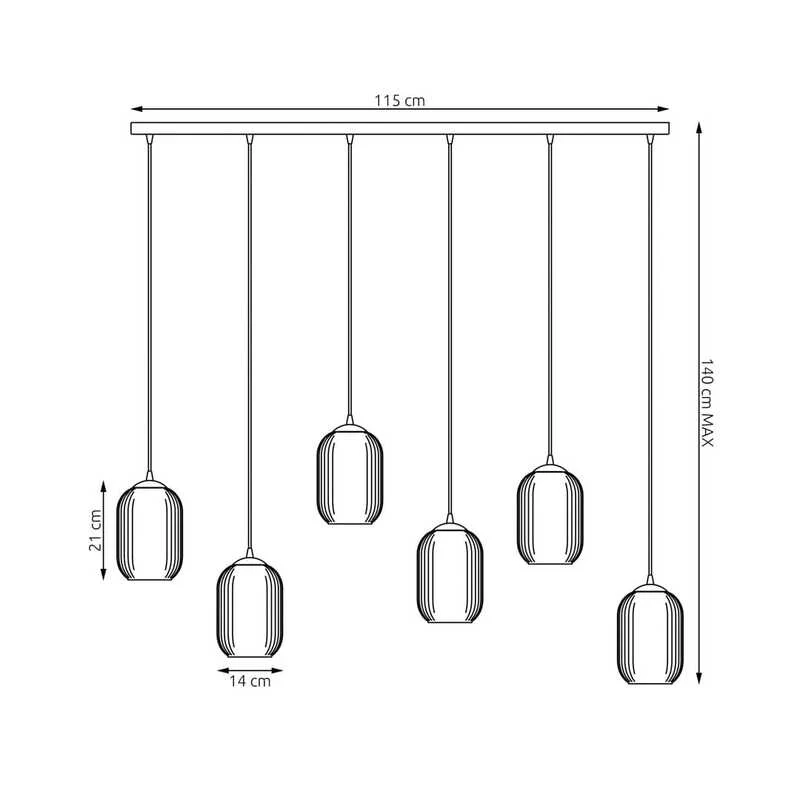 B-Ware Emibig Hängeleuchte Pendellampe Verdi 6 BL Opalweiß Zimmerlampe SIEHE TEXT/FOTO