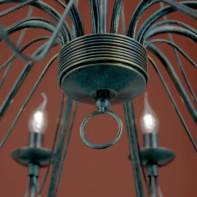 B-Ware Kronleuchter Antonina schwarz 12-flammig Leuchte Deckenlampe Wohnzimmerlampe