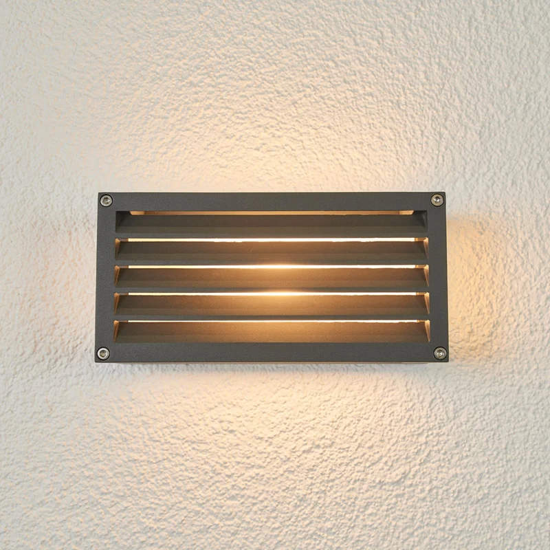 B-Ware Lucande Gestreifte AußenWandleuchte Aurelien Wandleuchte Lampe E 27 dunkelg514