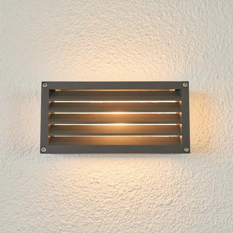 B-Ware Lucande Gestreifte AußenWandleuchte Aurelien Wandleuchte Lampe E 27 dunkelg514