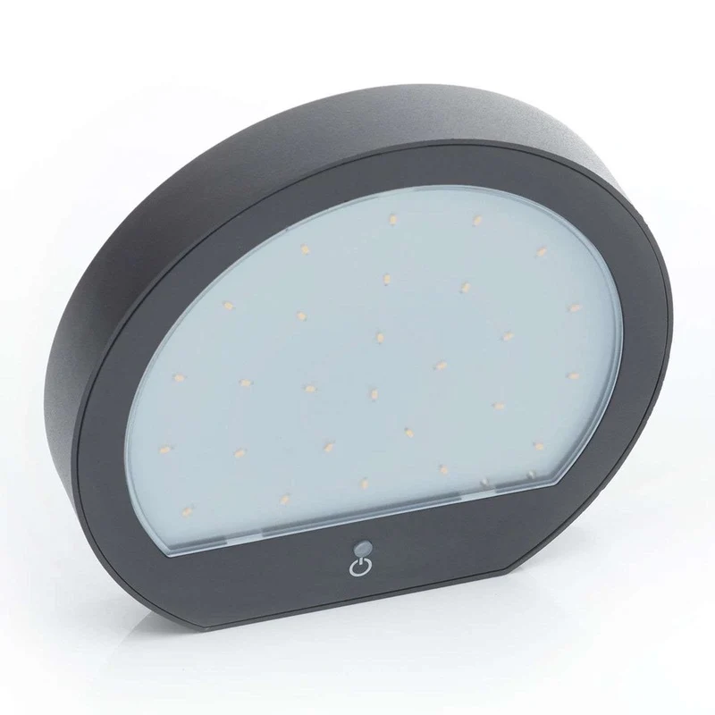 B-Ware Lampenwelt LED-Solar-AußenWandleuchte Linja dunkelgrau Außenwandleuchte Außenlam