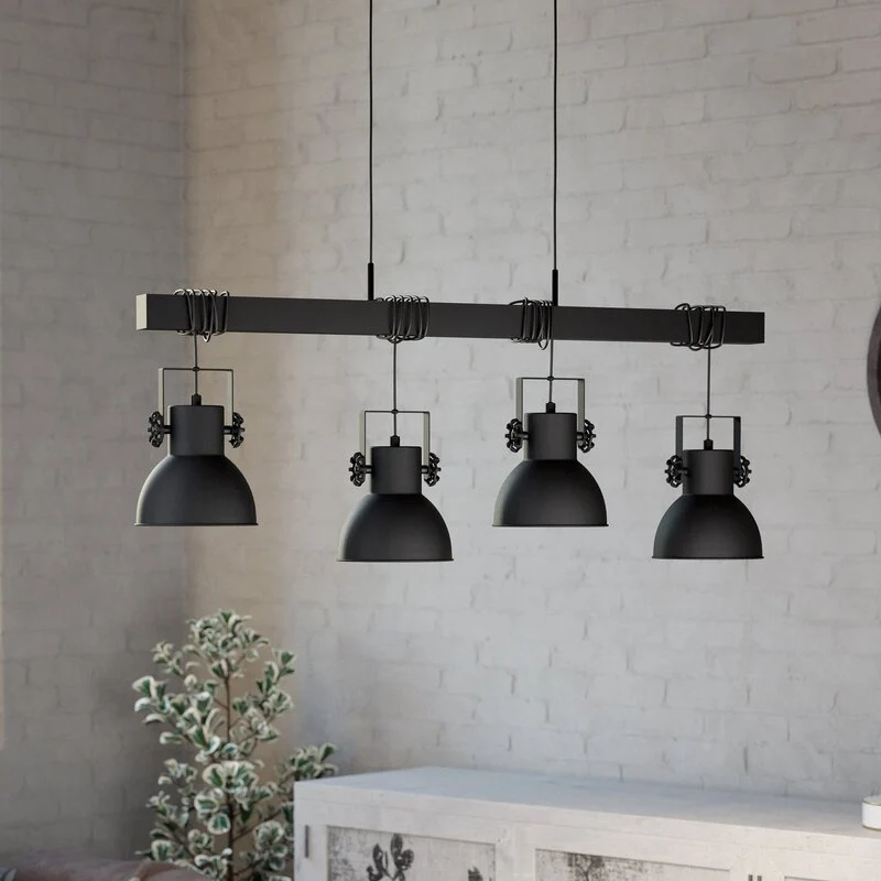 B-Ware Eglo Hängeleuchte Shirebrook Pendelleuchte Deckenlampe E27 vierflammig schwarz