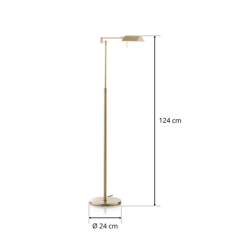 B-Ware Knapstein Stehleuchte Standlampe LED Danuta verstellbar messing matt Metall