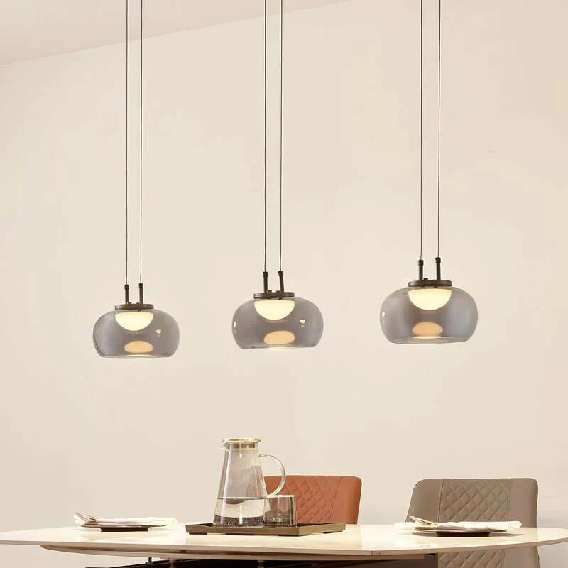 B-Ware Lucande LED Hängeleuchte Pendellampe Lampe rauchgrau Glas höhenverstellbar