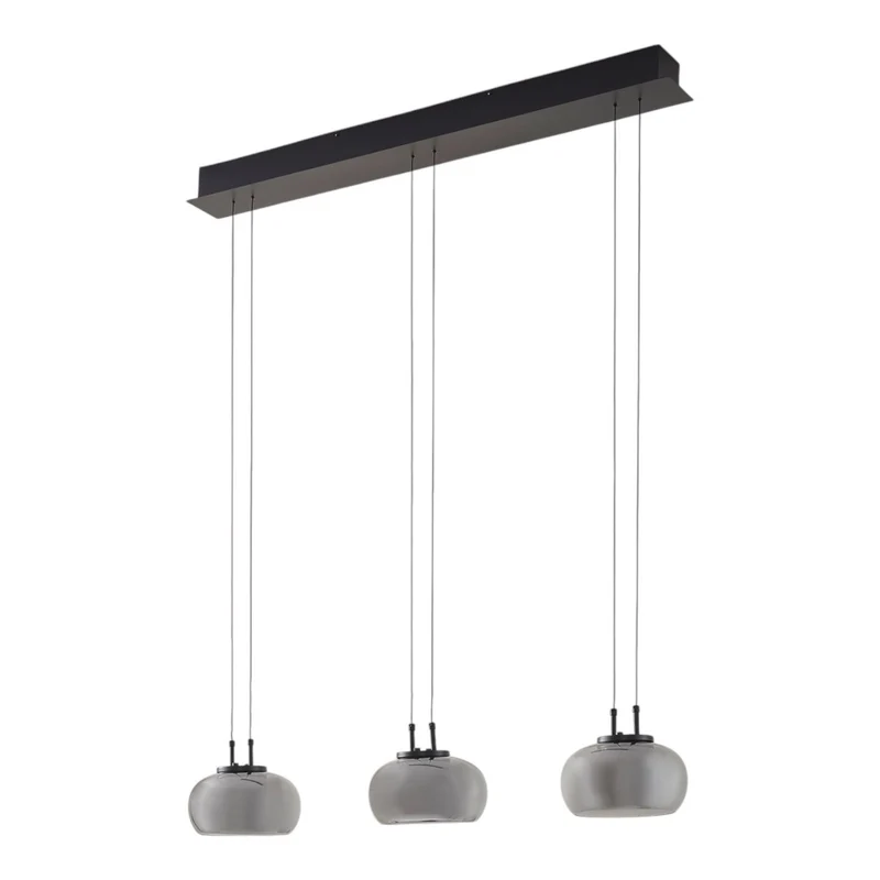 B-Ware Lucande LED Hängeleuchte Pendellampe Lampe rauchgrau Glas höhenverstellbar