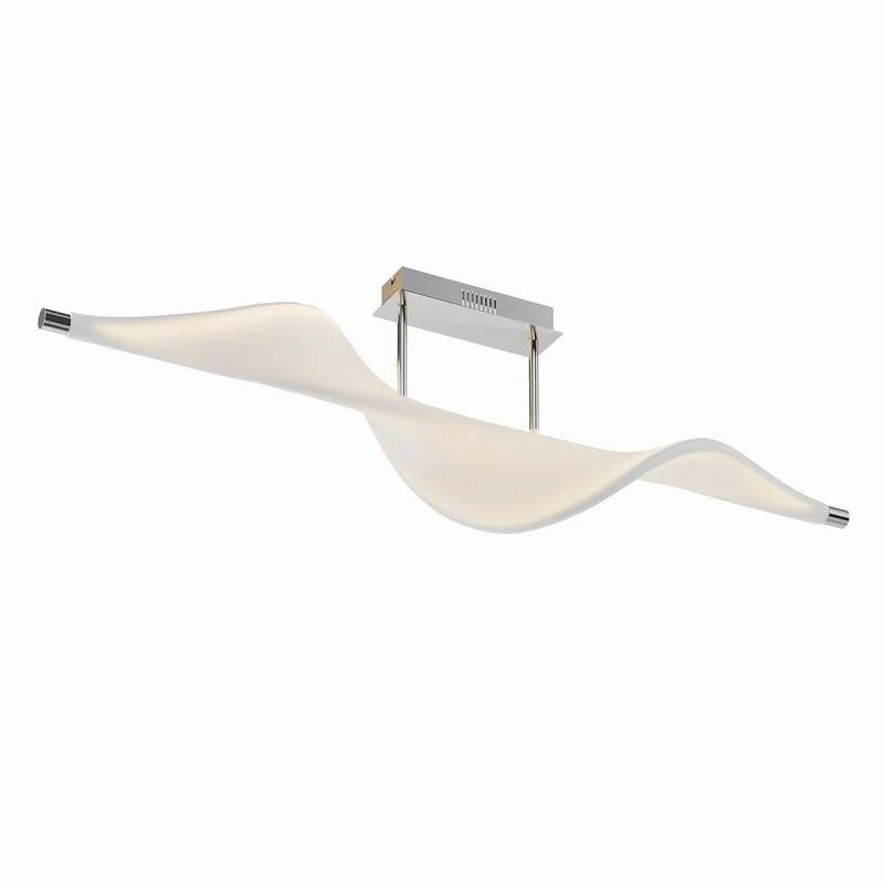 B-Ware Lucande Deckenlampe Leuchte Edano LED dimmbar Textil Aluminium weiß 122x22cm