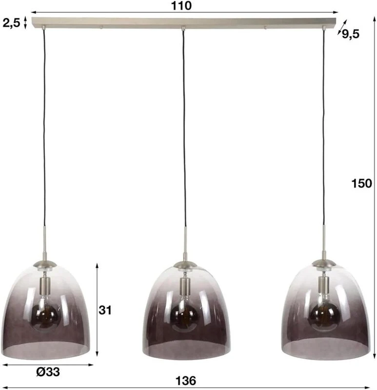 B-Ware Woonmade Pendelleuchte Gelas Deckenlicht Hängeleuchte Deckenlampe Hängeleuchte