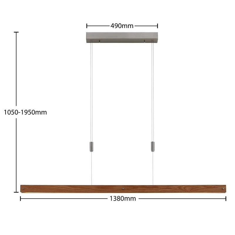 B-Ware Lindby Pendelleuchte Hängeleuchte LED Holz Nickel matt warmweiß dimmbar Eichenho
