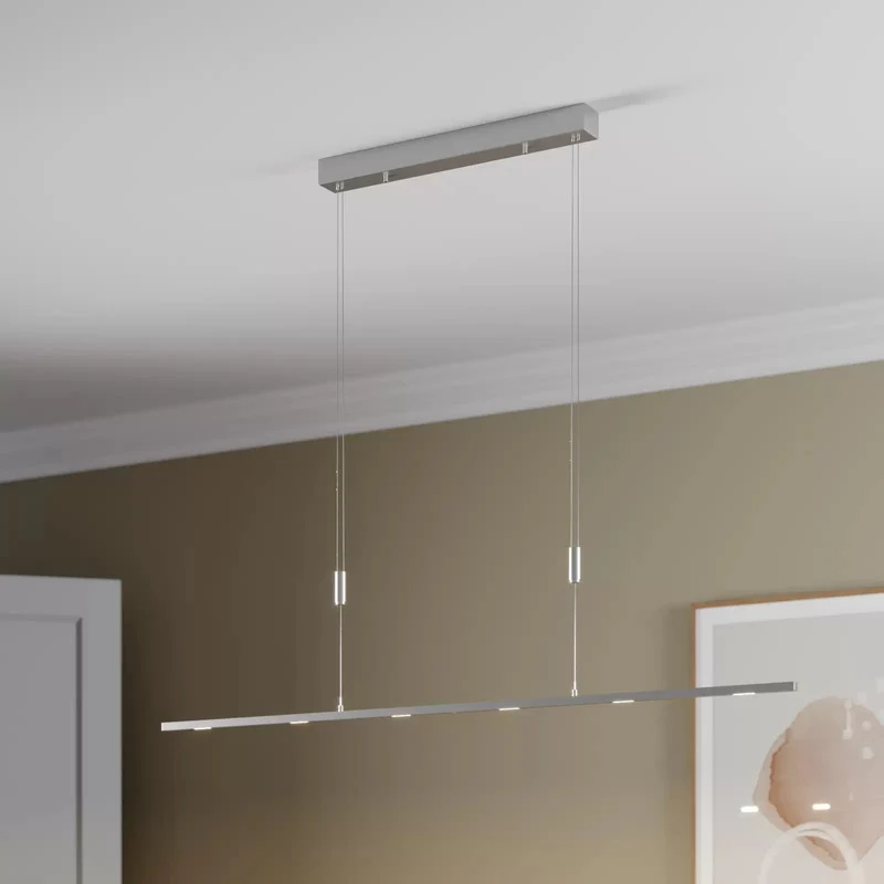 B-Ware Pendellampe Hängeleuchte Lucande LED Arnik nickel matt dimmbar Metall Aluminium