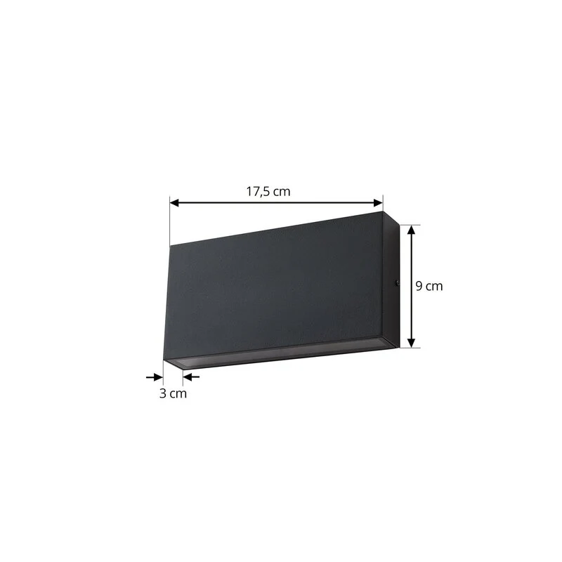 B-Ware Lindby LED Außenwandlampe Leuchte Jarte schwarz Metall IP54 3 STÜCK
