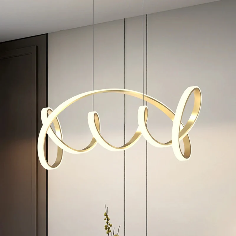 B-Ware ONLI LED-Hängeleuchte Kira, goldfarben, Länge 102 cm, 4000 K, aus Aluminium