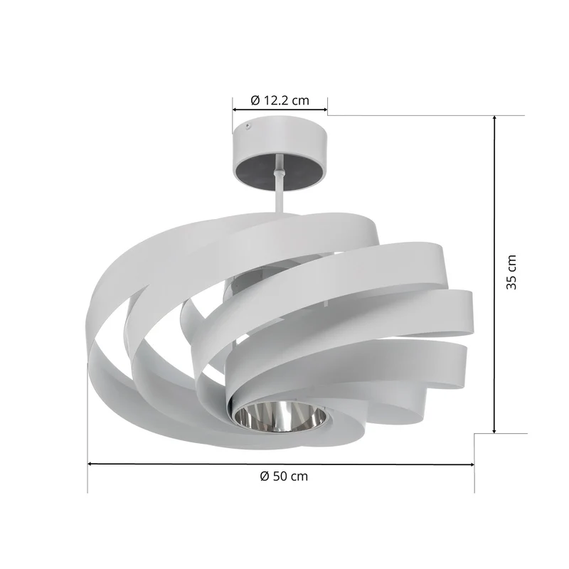 B-Ware Euluna Deckenleuchte Vento weiß Metall Ø 50 cm Deckenlampe Lampe Leuchte Spot