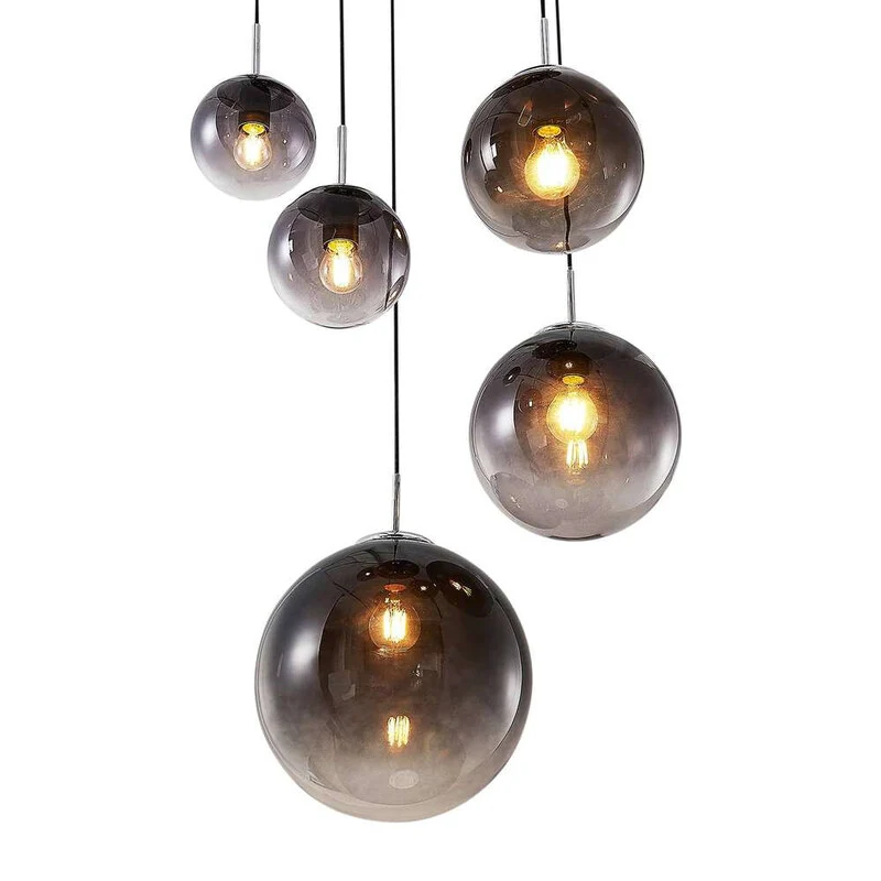B-Ware Lindby Robyn Glas-Pendelleuchte Pendelleuchte Deckenlampe Hängeleuchte Lampe