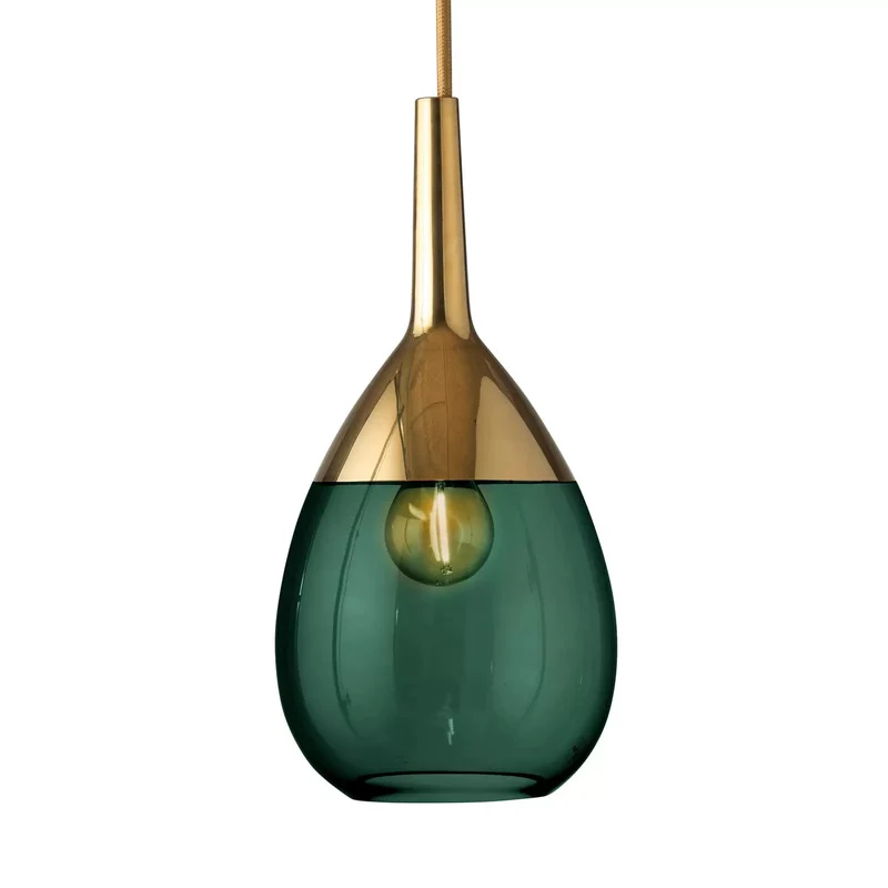 B-Ware EBB & FLOW Lute S Pendellampe gold efeugrün Pendelleuchte Lampe Leuchte Spot