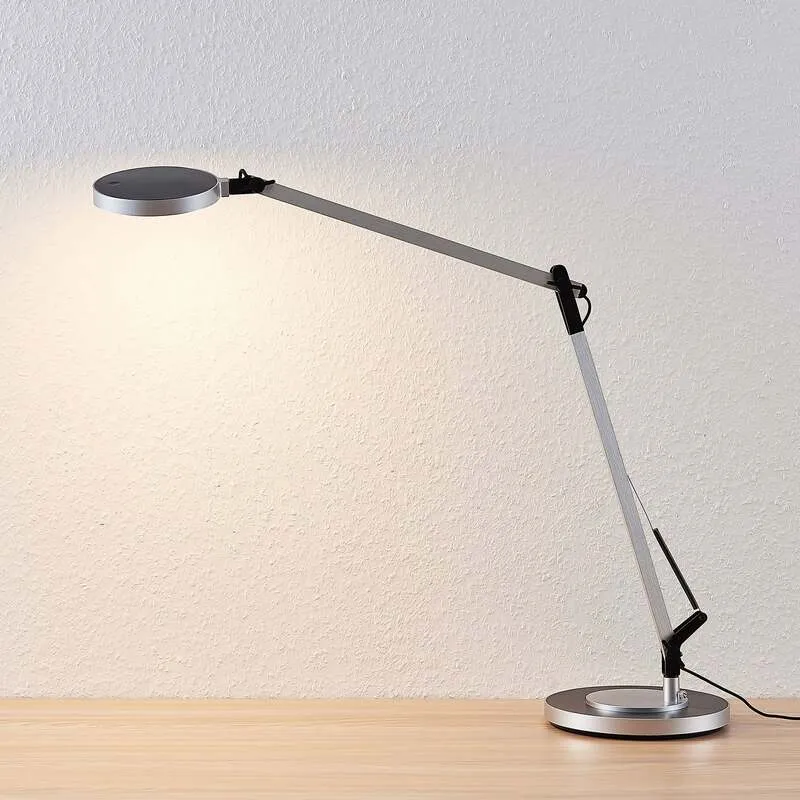 B-Ware Lindby Tischlampe LED dimmbar Rilana verstellbar silber 12x46,5cm Leuchte Licht