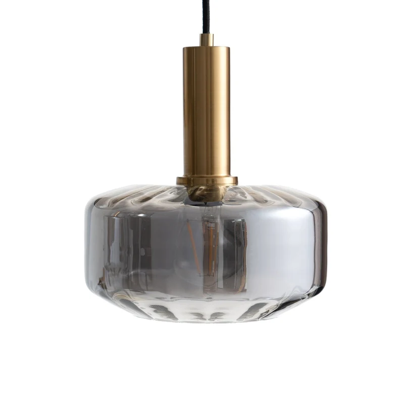 B-Ware Lindby Hängeleuchte Pendelleuchte Lampe Leuchte Hildur rauchgrau Glas 6flg Ø2710