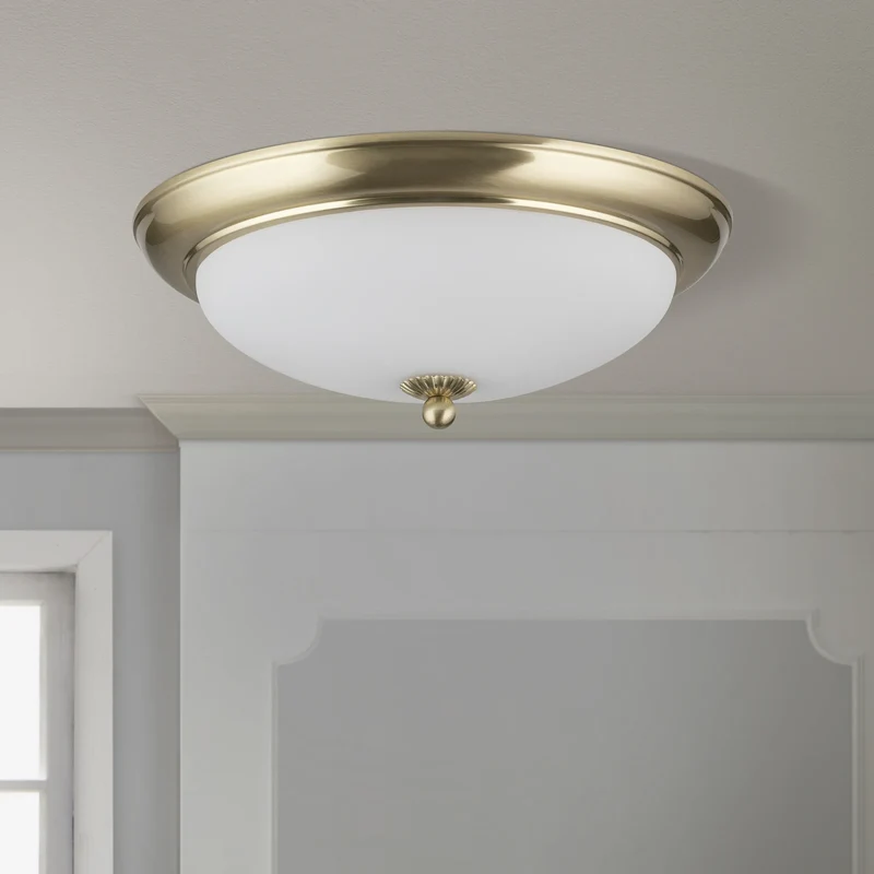 B-Ware ORION Deckenleuchte Lampe Empire Deckenlampe messing Glas weiß matt Ø 35,5 cm
