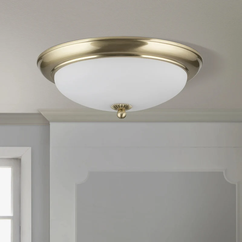 B-Ware ORION Deckenleuchte Lampe Empire Deckenlampe messing Glas weiß matt Ø 35,5 cm