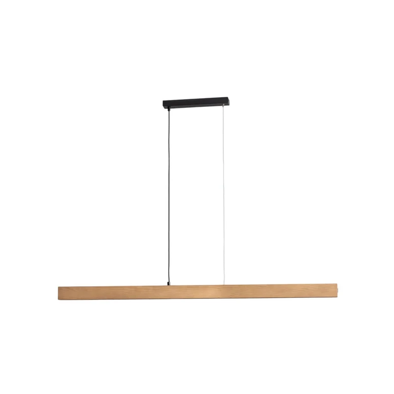 B-Ware Teo Hängeleuchte Pendelleuchte LED Holz schwarz Metall Touchdimmer Kiefer 126 cm