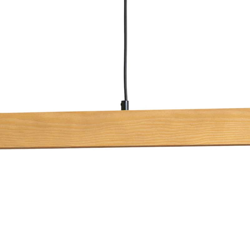 B-Ware Teo Hängeleuchte Pendelleuchte LED Holz schwarz Metall Touchdimmer Kiefer 126 cm