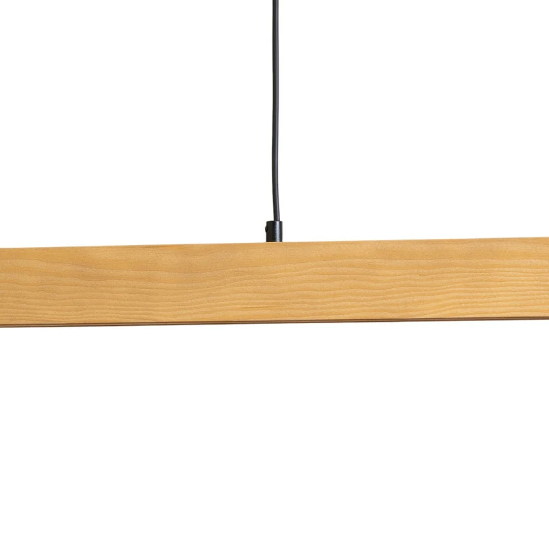 B-Ware Teo Hängeleuchte Pendelleuchte LED Holz schwarz Metall Touchdimmer Kiefer 126 cm