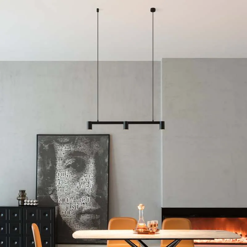 B-Ware Arcchio Brinja Hängeleuchte Hängelampe Deckenlampe Leuchte schwarz 3fl länglich