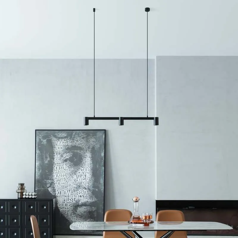 B-Ware Arcchio Brinja Hängeleuchte Hängelampe Deckenlampe Leuchte schwarz 3fl länglich