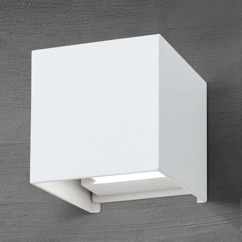 B-Ware Cube Wandleuchte Außenleuchte LED weiß Aluminium Außenwand Lampe Fassade Haus
