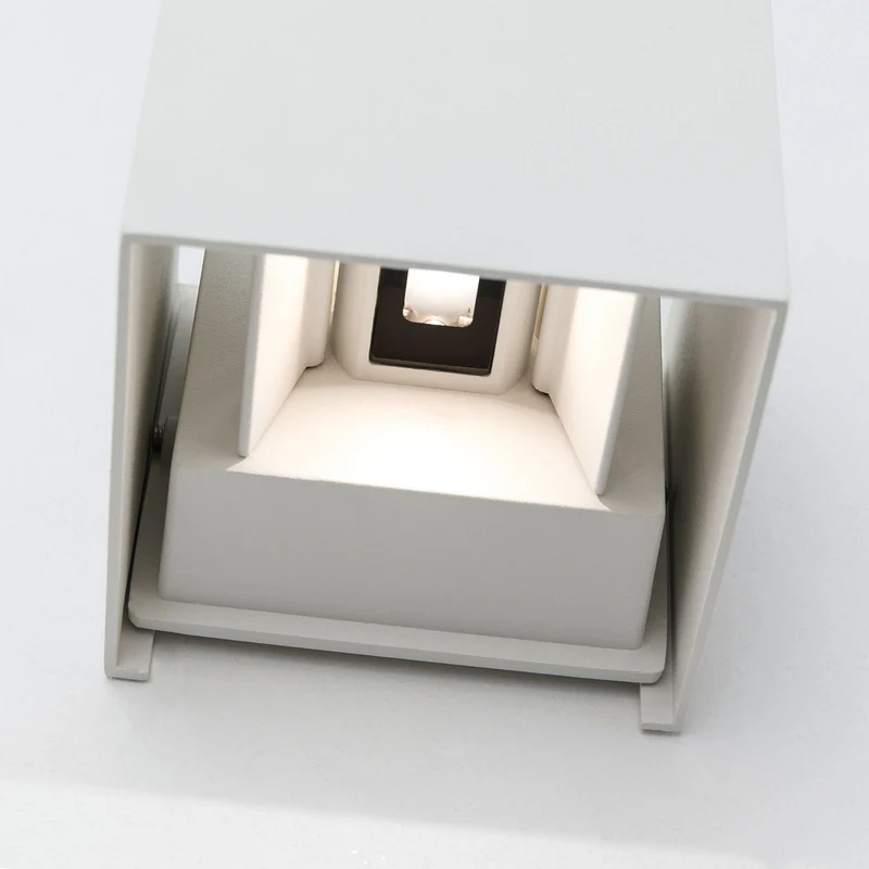 B-Ware Cube Wandleuchte Außenleuchte LED weiß Aluminium Außenwand Lampe Fassade Haus