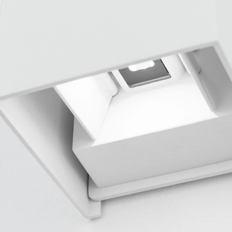 B-Ware Cube Wandleuchte Außenleuchte LED weiß Aluminium Außenwand Lampe Fassade Haus
