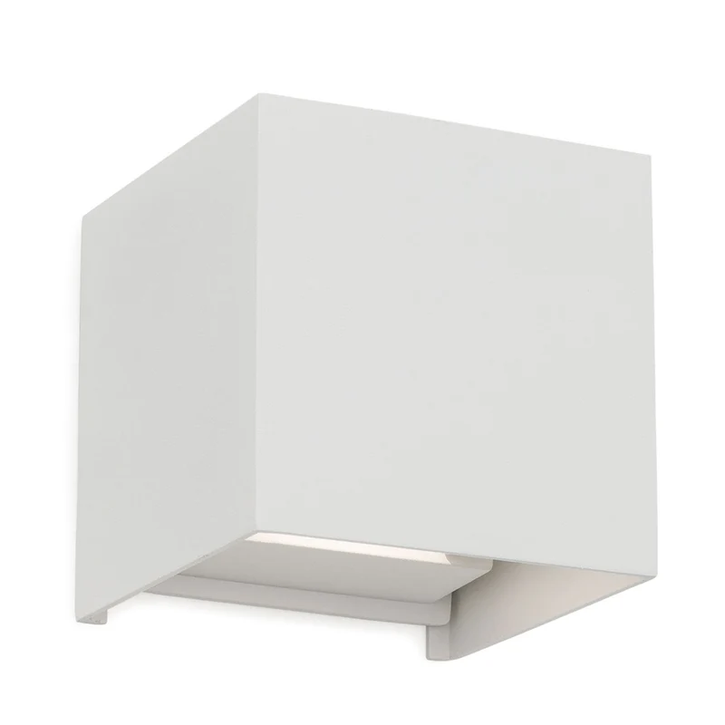 B-Ware Cube Wandleuchte Außenleuchte LED weiß Aluminium Außenwand Lampe Fassade Haus