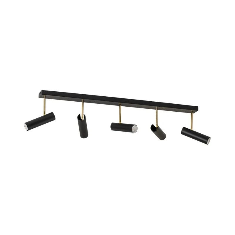 B-Ware Luminex Deckenleuchte Lampe Axion Leuchte LED 5-flammig Stahl schwarz gold GU10