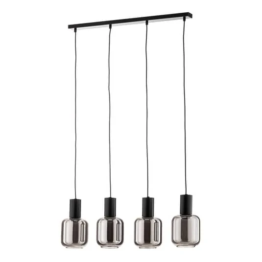 B-Ware Euluna Pendelleuchte Smoke Rauchglasschirme 4-flg Hängeleuchte Deckenlampe E27