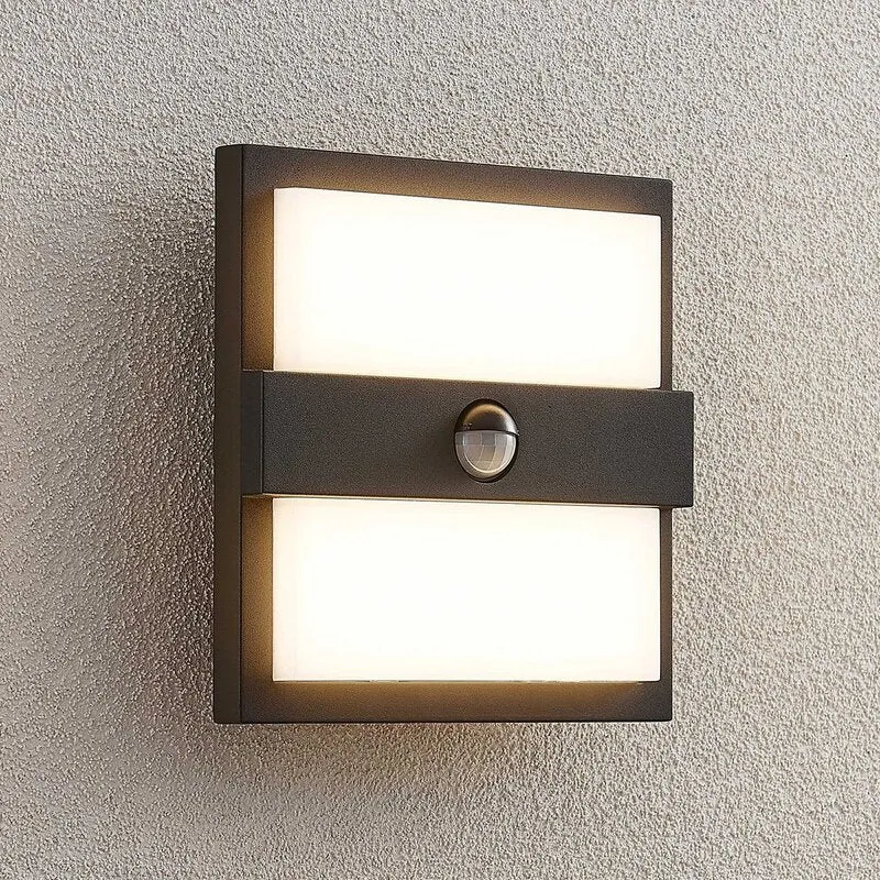B-Ware Lucande Gylfi LED-Außenwandleuchte AußenWandleuchte Wandleuchte quadratisch Sens