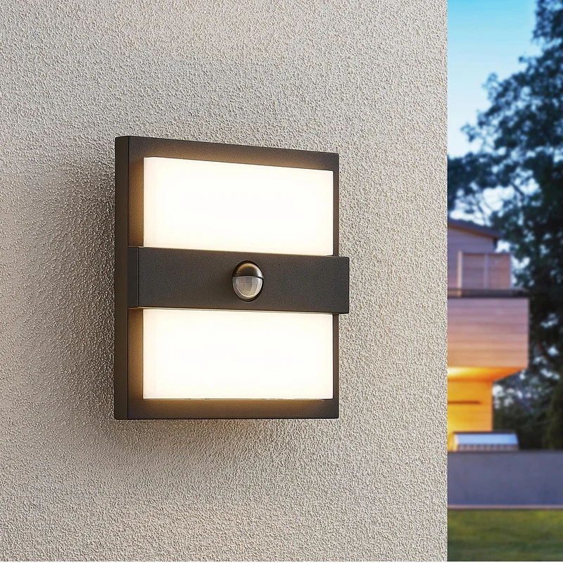 B-Ware Lucande Gylfi LED-Außenwandleuchte AußenWandleuchte Wandleuchte quadratisch Sens
