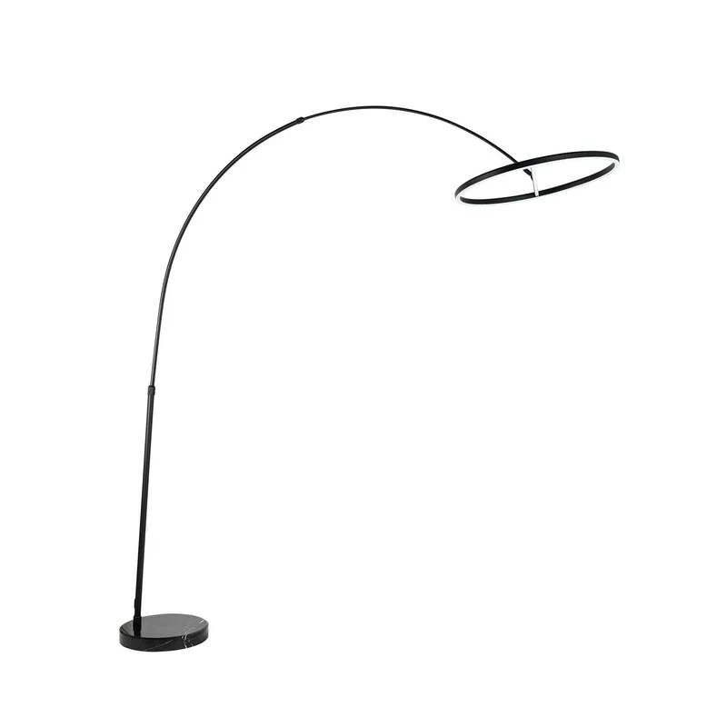 B-Ware Lucande Stehlampe Bogenlampe LED Virvera schwarz Metall Wohnzimmerlampe160