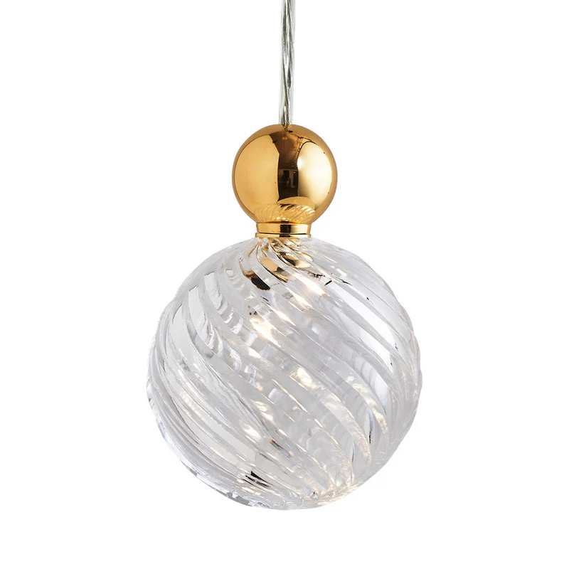 B-Ware EBB & FLOW Uva Pendelleuchte Leuchte Kristall Lampe Swirl Gold Einzelbaldachin