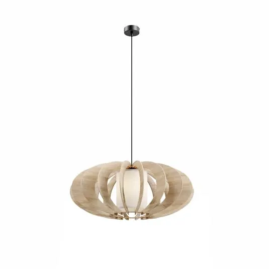 B-Ware Euluna Hängeleuchte Modern A L Pendelleuchte Deckenlampe Lampe Holz E27 Ø 60 cm