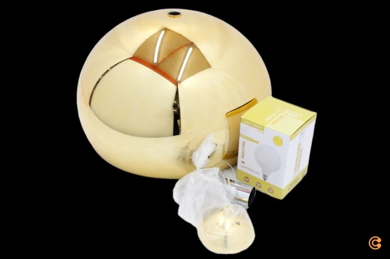 B-Ware Kartell Pendelleuchte Hängelampe LED gold glänzend FL Y Leuchtmittel inklusive