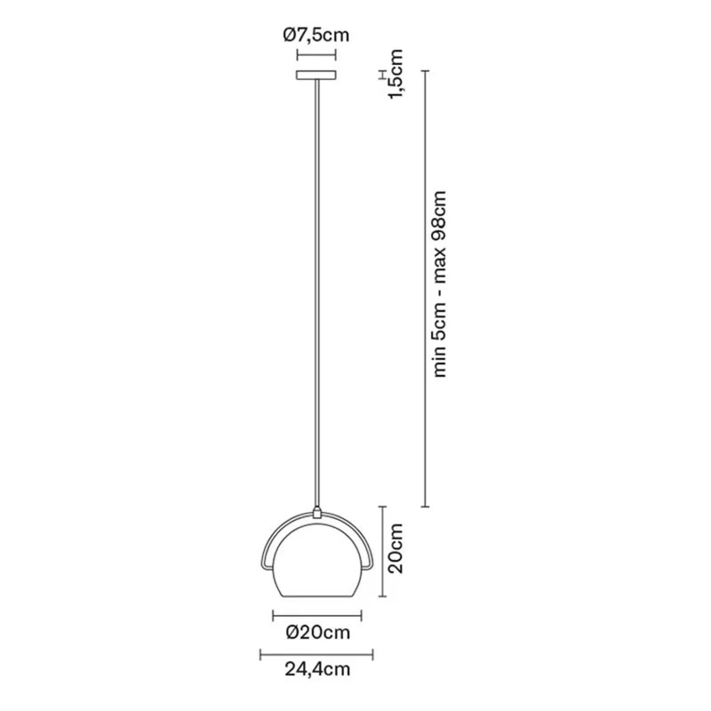 B-Ware Fabbian Beluga White Glas-Hängeleuchte Pendelleuchte Deckenlampe Leuchte Ø 20 cm