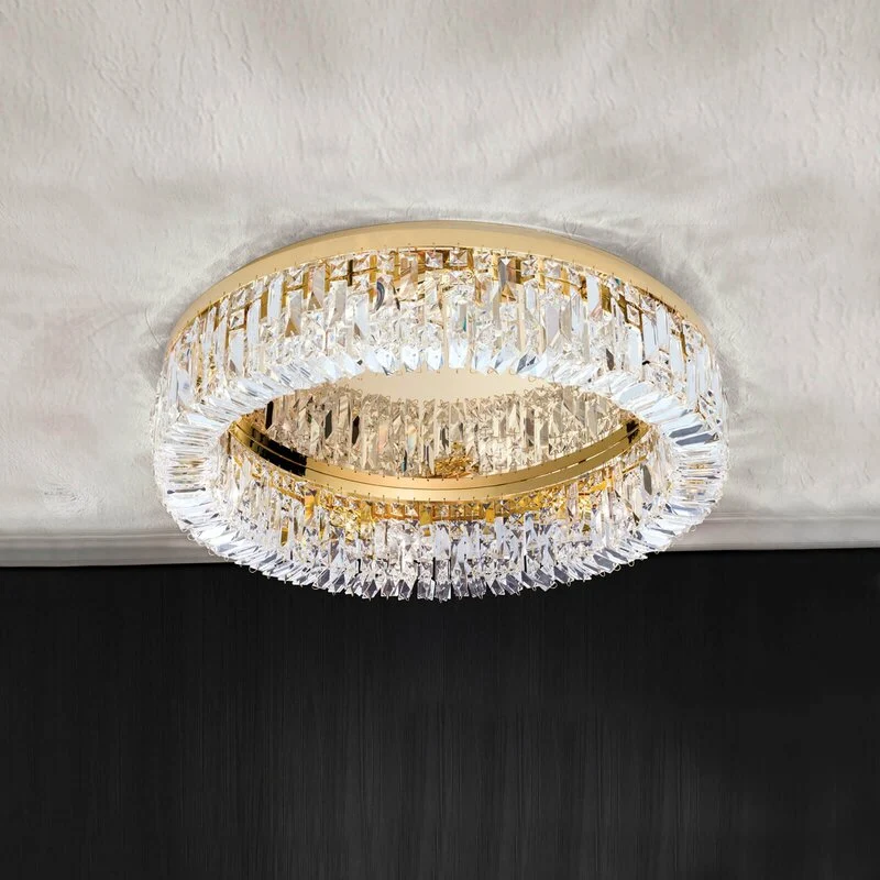 B-Ware Orion Kristall-Deckenlampe Hängelampe Deckenlampe Leuchte Lampe E14 Ring Ø 59 cm