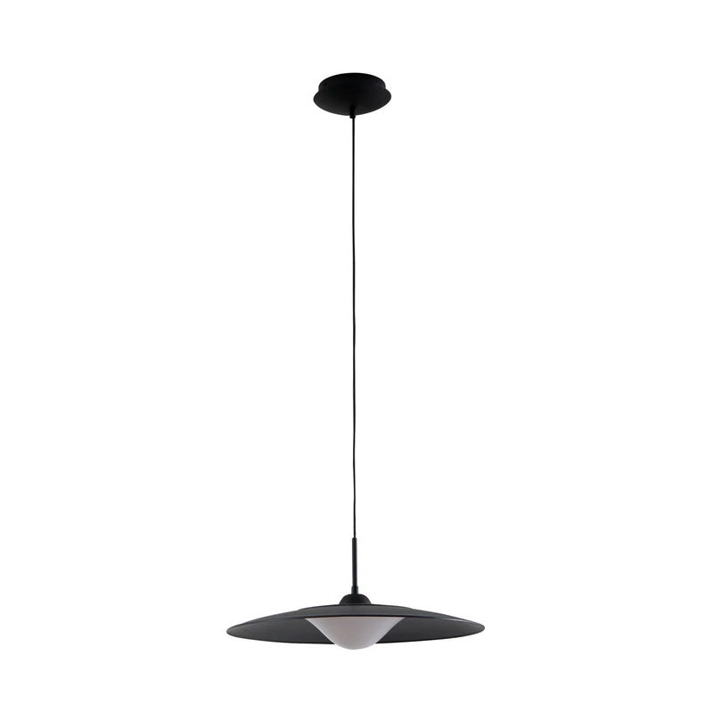 B-Ware Lucande Pendelleuchte Hängeleuchte LED Metall schwarz Foco runde Leuchte 50 cm