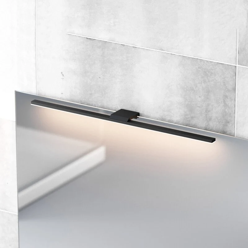 B-Ware Spiegelleuchte Wandlampe LED Triga schwarz Aluminium IP44 universalweiß 60cm