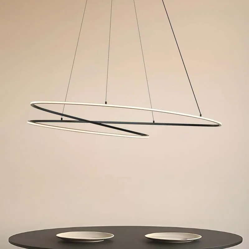 B-Ware Lucande LED Hängeleuchte Pendelleuchte Beleuchtung schwarz dimmbar 100cm