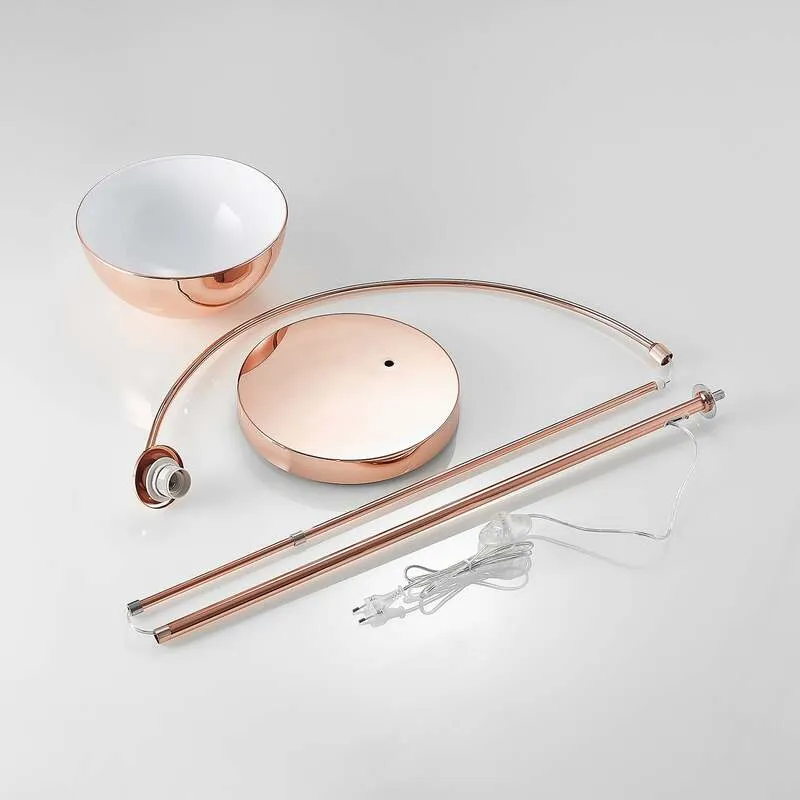 B-Ware Lindby Stehleuchte Bogenlampe Lennart LED Lampe höhenverstellbar kupfer 183cm