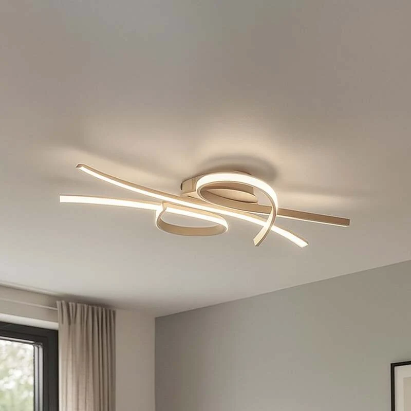 B-Ware FISCHER & HONSEL Deckenlampe Biba LED Leuchte dimmbar CCT creme 100x44cm Licht