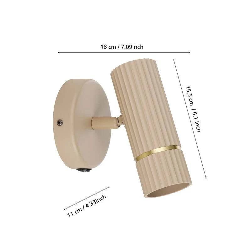 B-Ware Eglo Wandstrahler Caminia LED Wandleuchte Strahler Lampe beige messing 16cm