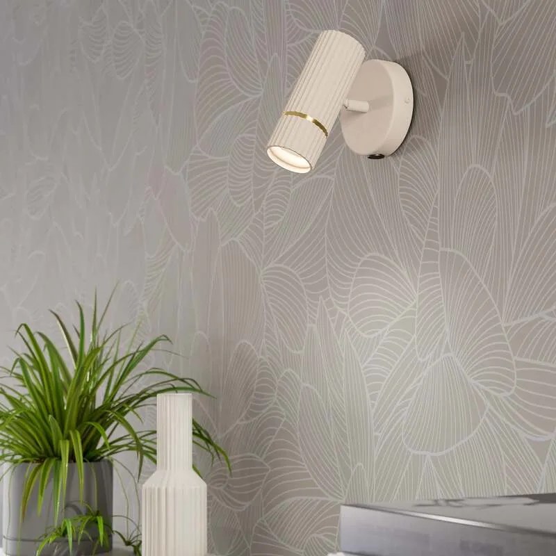 B-Ware Eglo Wandstrahler Caminia LED Wandleuchte Strahler Lampe beige messing 16cm